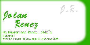 jolan rencz business card